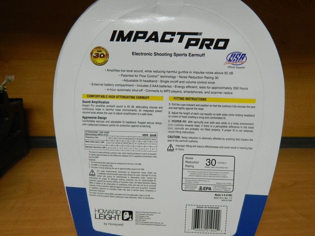 HOWARD LEIGHT 30 Max NRR, Over Head Adjustable Padded Conductive Push to Hear