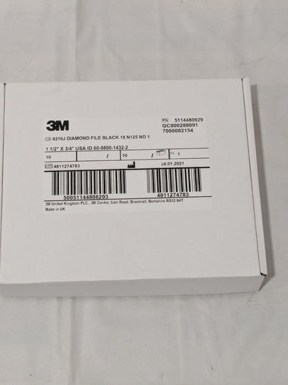 3M Flexible Diamond Hand File 6210J, 1-1/2 in x 3/4 in Box of 10 7000082154