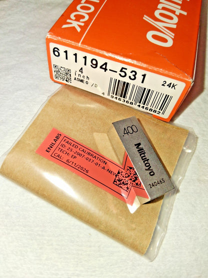 Mitutoyo Rectangle Steel Gage Block 611194-531
