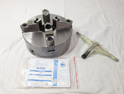 Bison 4 Jaw Self Centering Manual Chuck 8" Diam Plain Back 3605-8" 7-840-0800