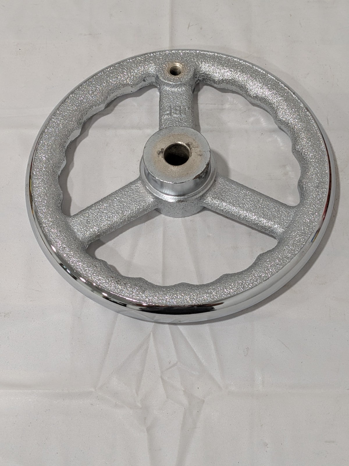 GIBRALTAR 8" Spoked Straight Handwheel: Chrome-Plated 3 Spokes FCIHW-8-STR-G