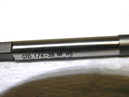 Widia HSS Hand Extension Tap 1/4-28 UNF H3 Limit 4Fl RH 6”L Plug Chamfer 18842