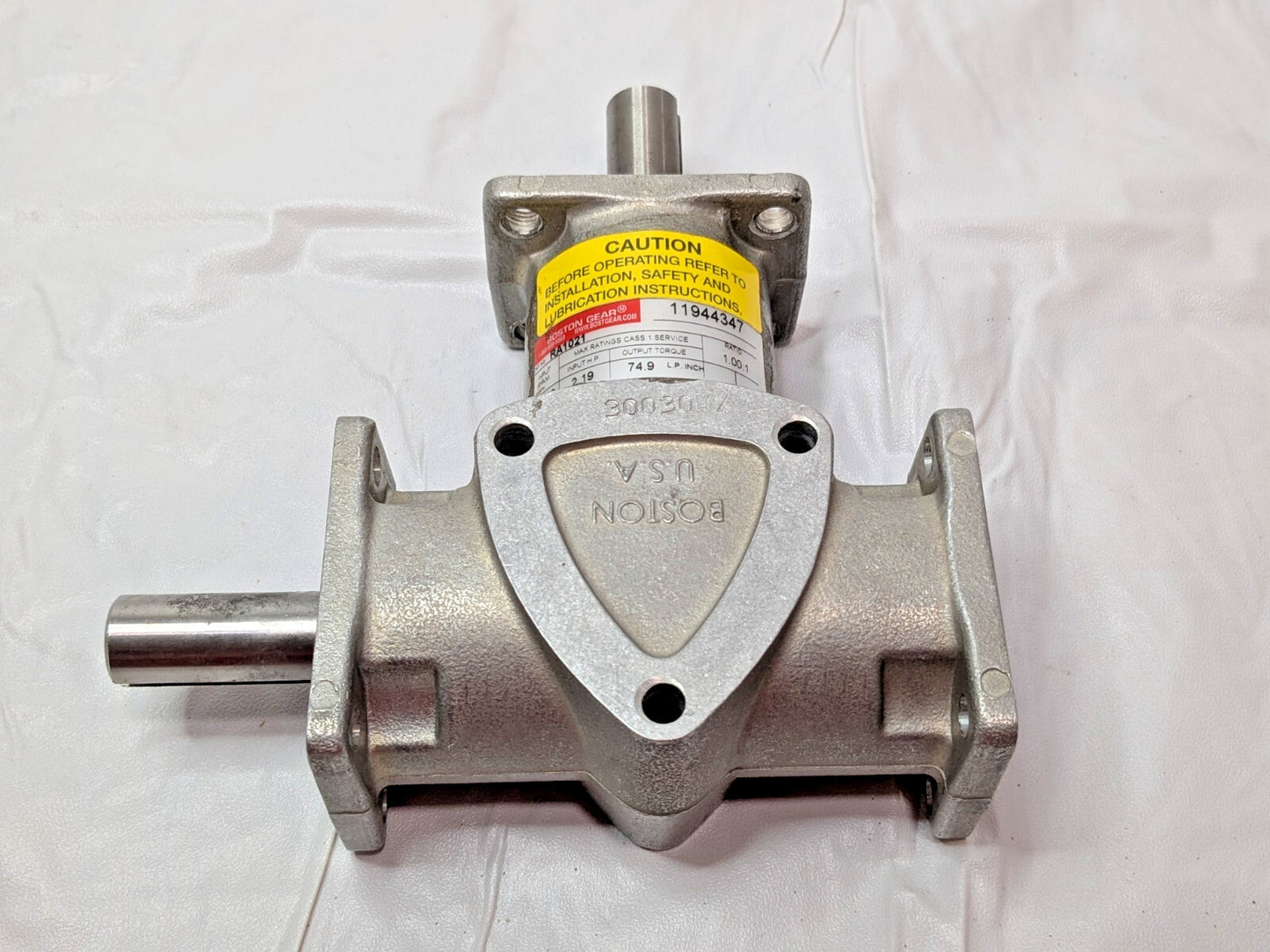 Boston Gear 2-Way Shaft Spiral Bevel Gear Drive 1:1 2.19 Input HP RA1021