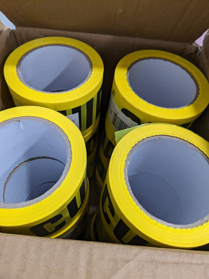 16Rolls of 3” x 300’ Intertape Barricade Ribbon Caution 600CB‐300
