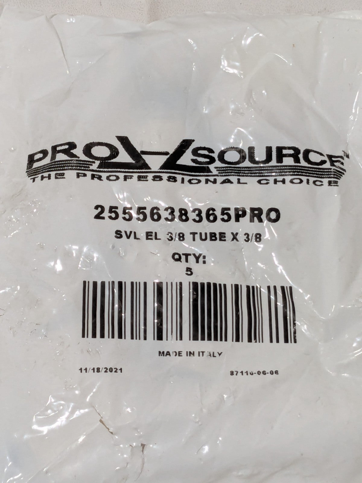 PRO-SOURCE 3/8" Push-to-Connect Tube, Swivel Elbow Pack of 5 2555638365PRO