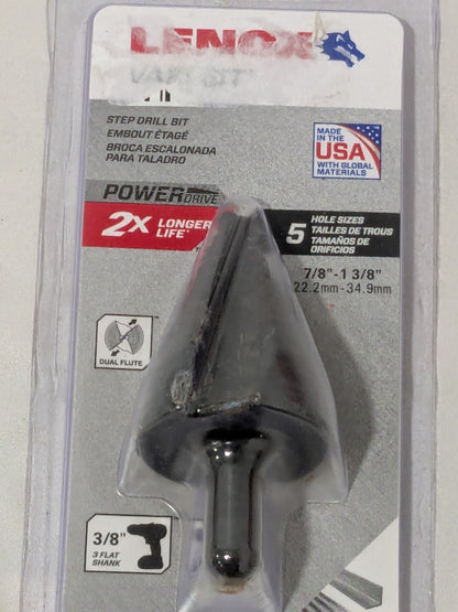Lenox Step Drill Bit - 7/8” to 1-3/8” 30912VB12