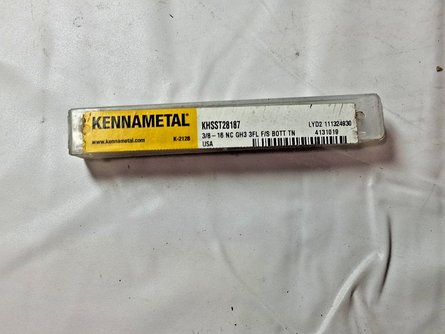 Kennametal Cobalt Spiral Flute Taps 3/8-16 UNC 3FL Bottoming Chamfer 4131019