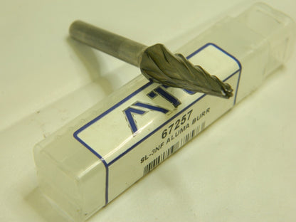 ATC SL-3NF, 3/8" Cut Diam, 1/4" Shank Diam, Fluted Taper Burr 310-0025