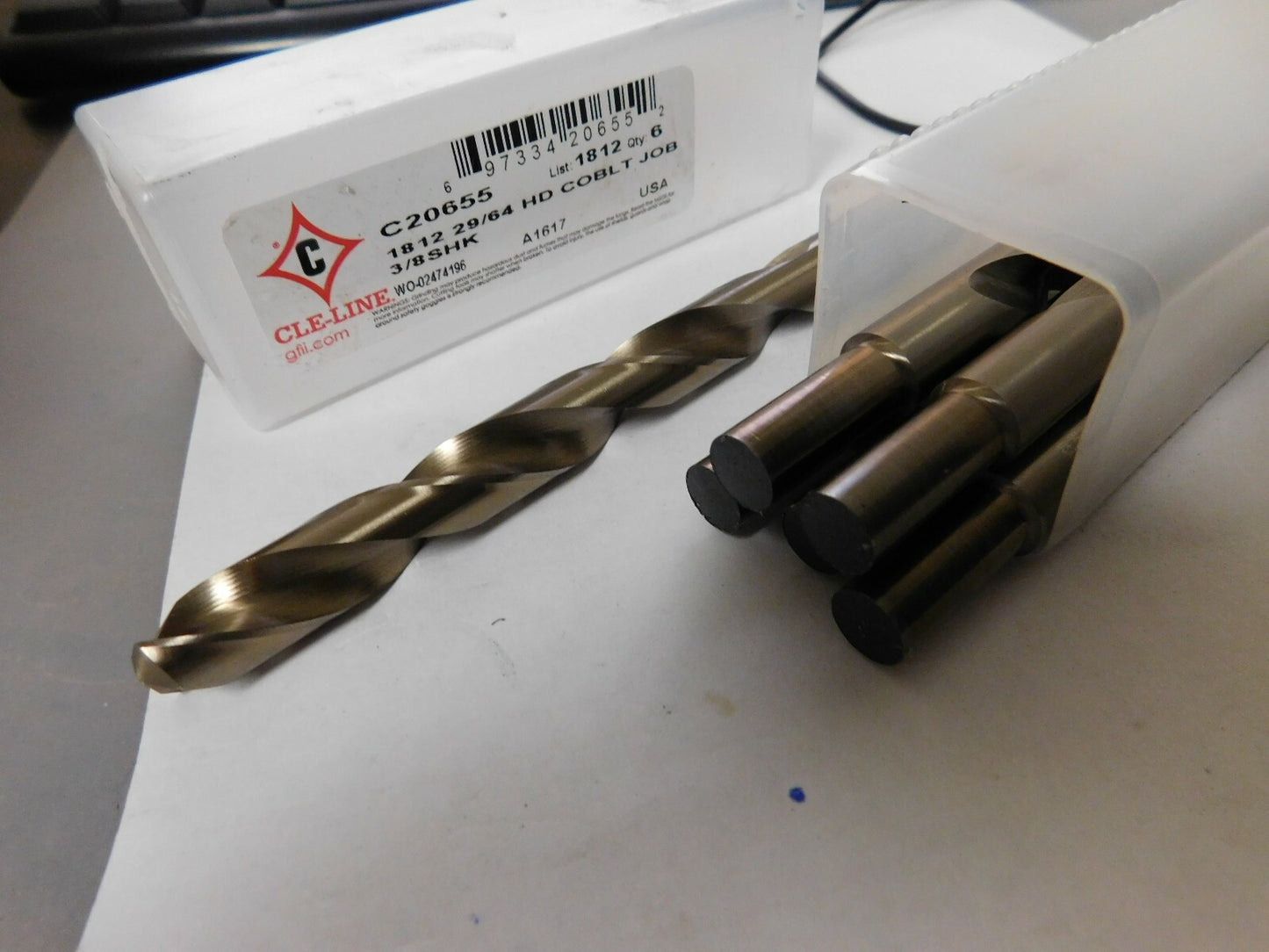 Cle-Line 29/64" Drill  Cobalt Silver Deming  QTY 6 C20655