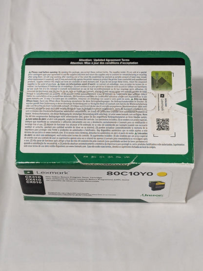 LEXMARK GENUINE 80C10Y0 Toner Cartridge Yellow for CX310 CX410 CX510