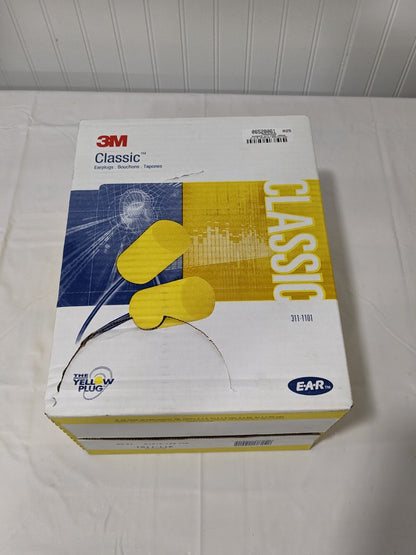 3M Earplugs: 29 dB, Foam, Cylinder, Roll Down, Uncorded Qty 200 311-1101