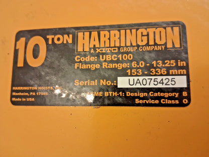Harrington Hoist 20,000lb Capacity Beam Clamp UBC100