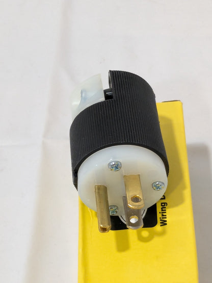 Hubbell Straight Blade Plug: 5-15P, 125VAC, Black & White HBL5266C