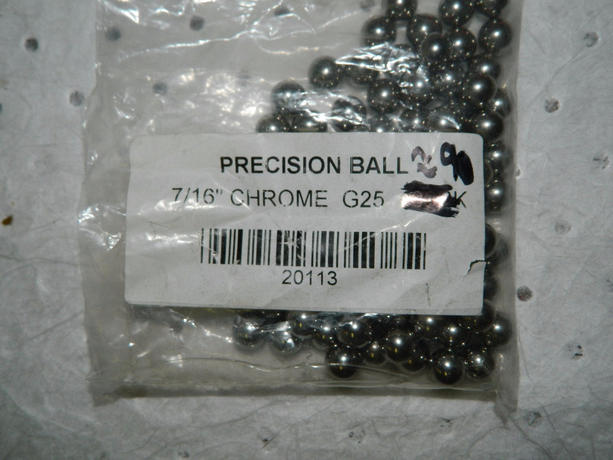 Pro-Grade Chrome Steel Gage Ball 7/16" Diameter Approximately 90 Pack 20113