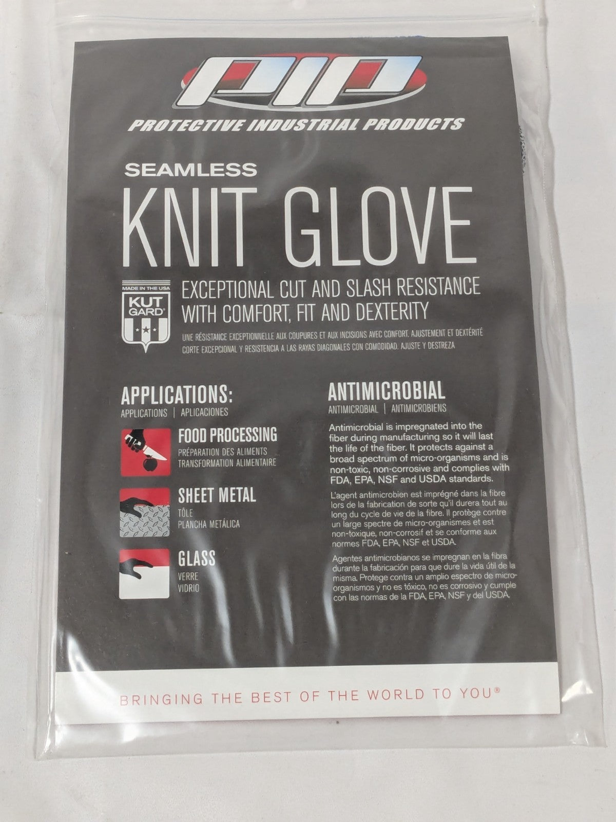 PIP Cut-Resistant Glove: Kut-Gard ANSI Cut A7 Sz M 2 Pack 22-760GM