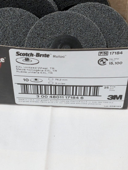 3M Deburring Wheel: 3" Dia, Density 2, Silicon Carbide Box of 10 7100005209