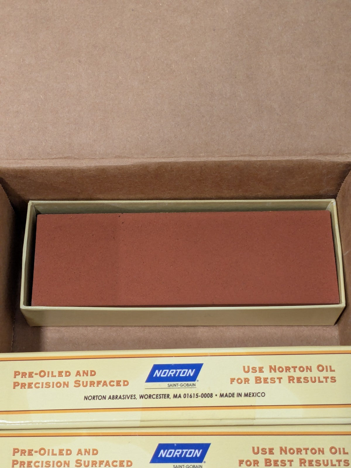 Norton Sharpening Stone 6'' OAL, 2'' W, 1'' Thick, Rectangle Qty 5 61463685560
