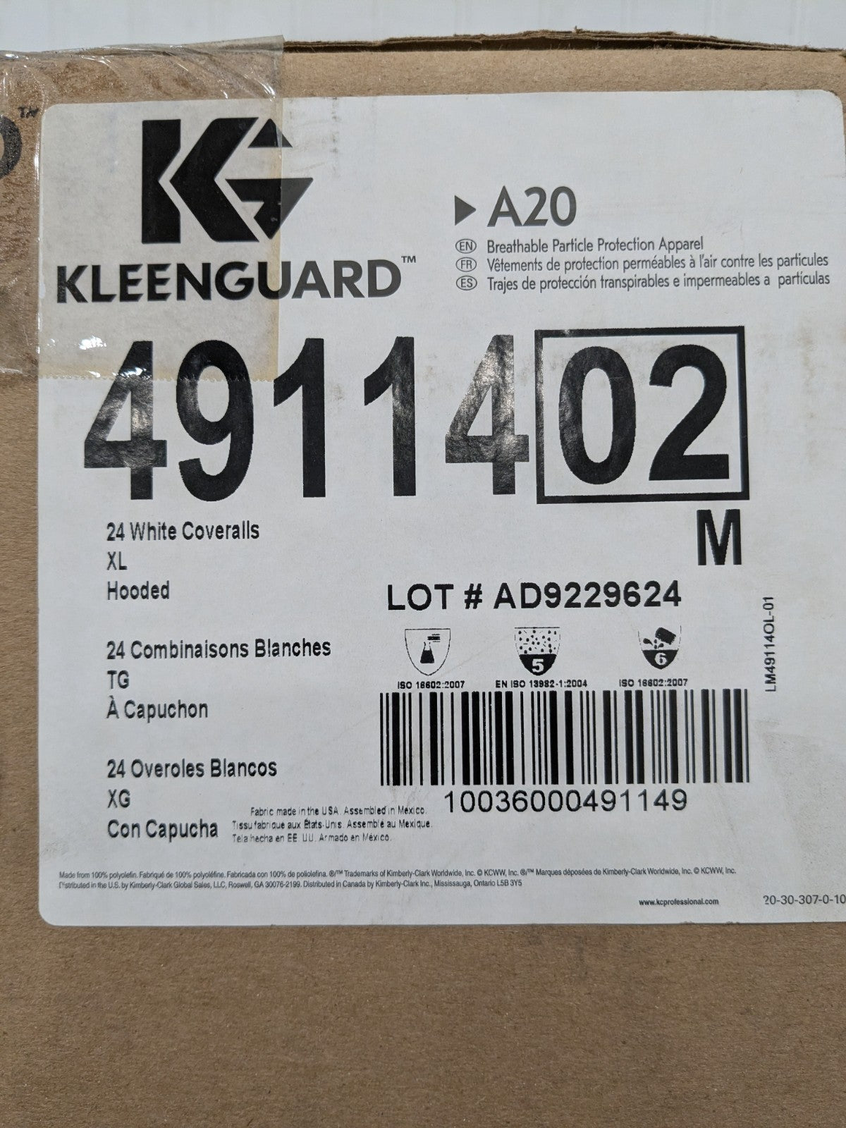 (24) KleenGuard Disposable Coveralls: Particle Protection, Sz XL, A20 49114