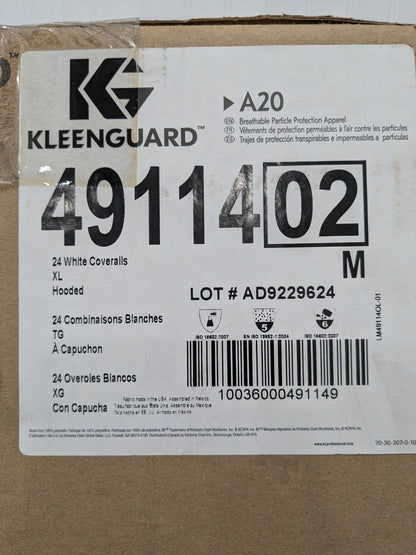 (24) KleenGuard Disposable Coveralls: Particle Protection, Sz XL, A20 49114