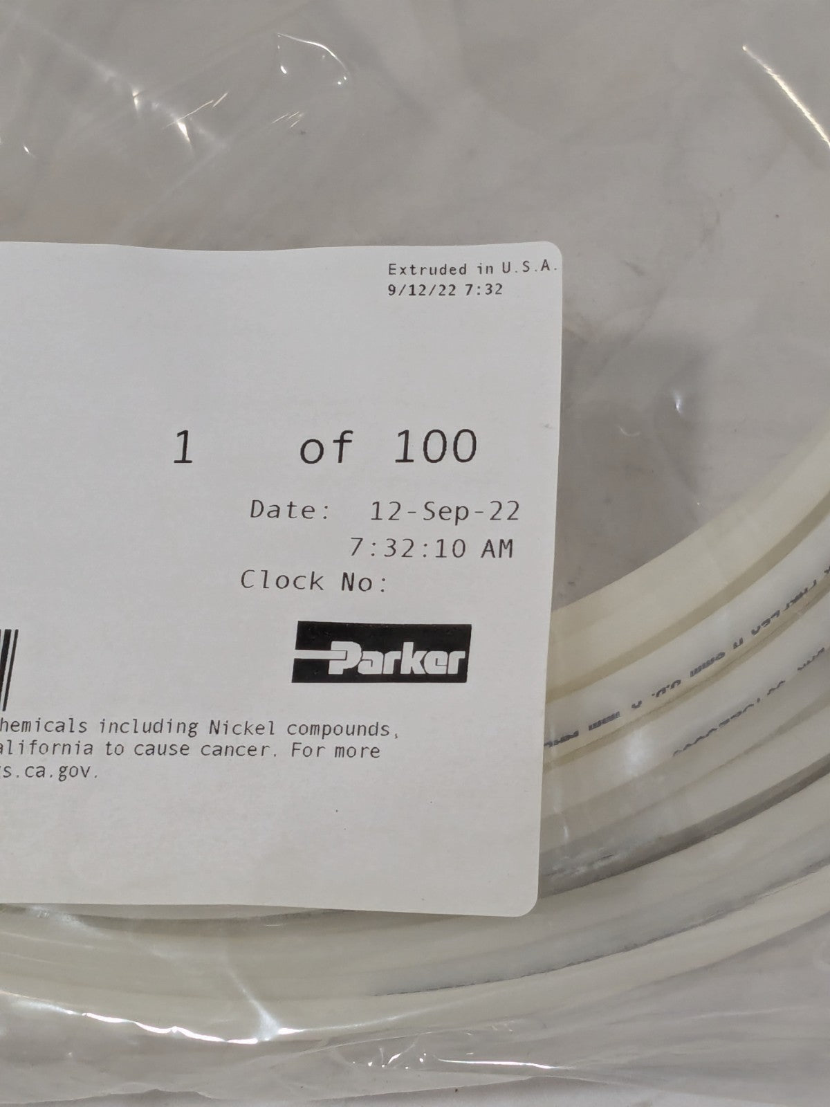 Parker Natural Metric Nylon Tubing 6mm X 4mm X 100' NN6X1