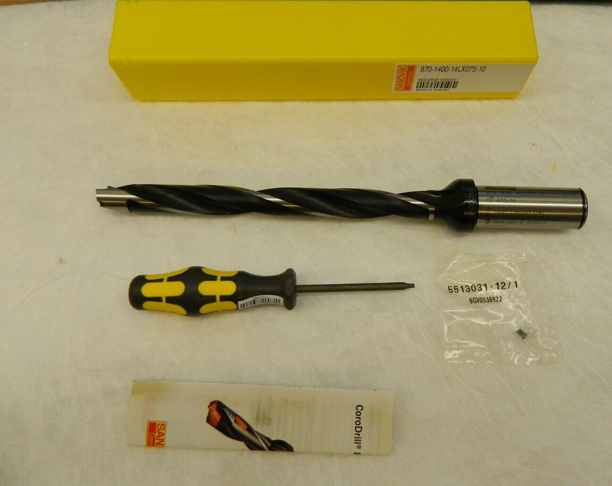 SANDVIK COROMANT Replaceable Tip Drill 14-4.99mm Drill Dia Flange Shank 6341285