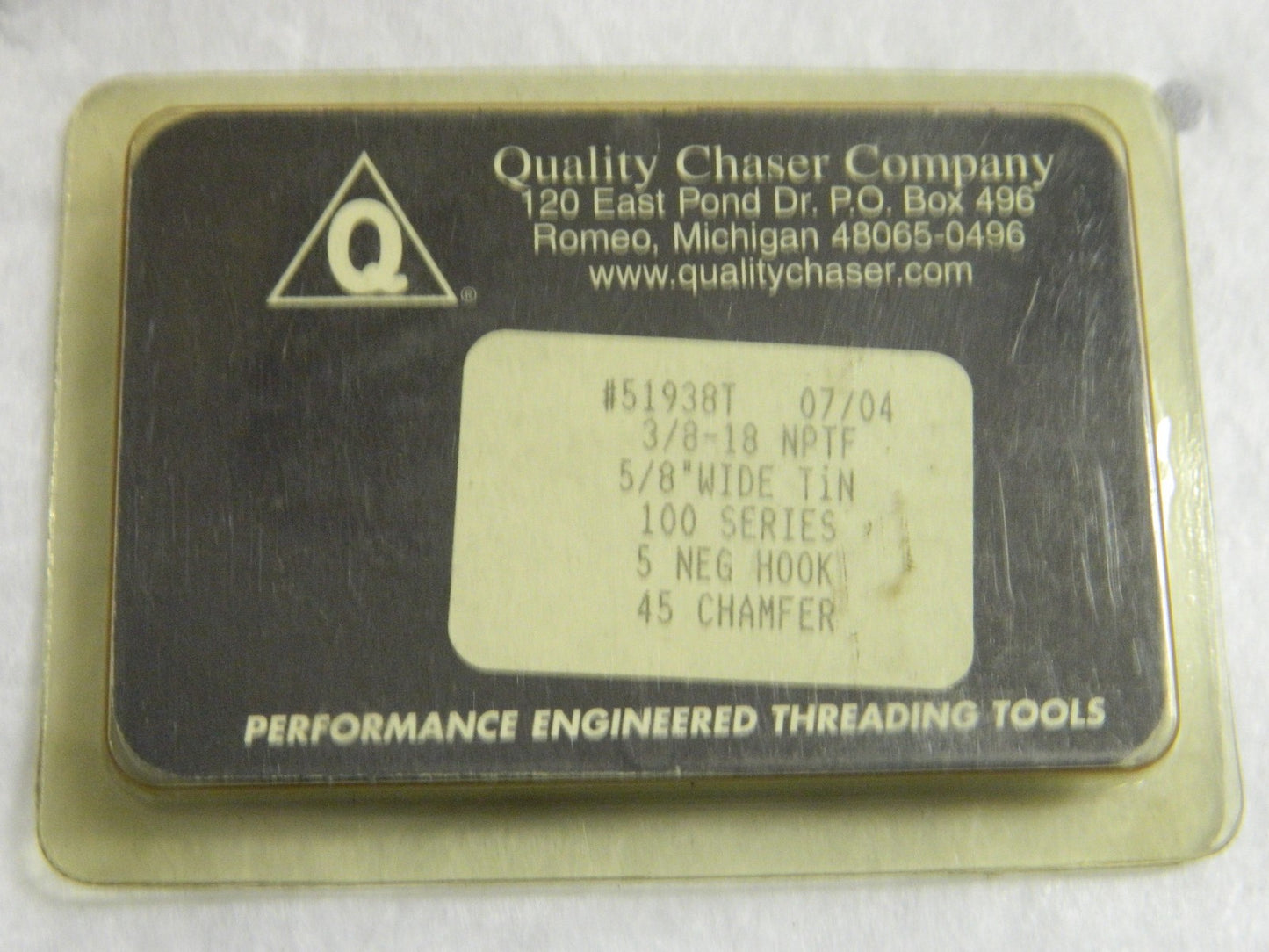 Quality Chaser Insert Chasers Die Head Series 100  3/8-18 NPTF Qty 4 PCS 51938