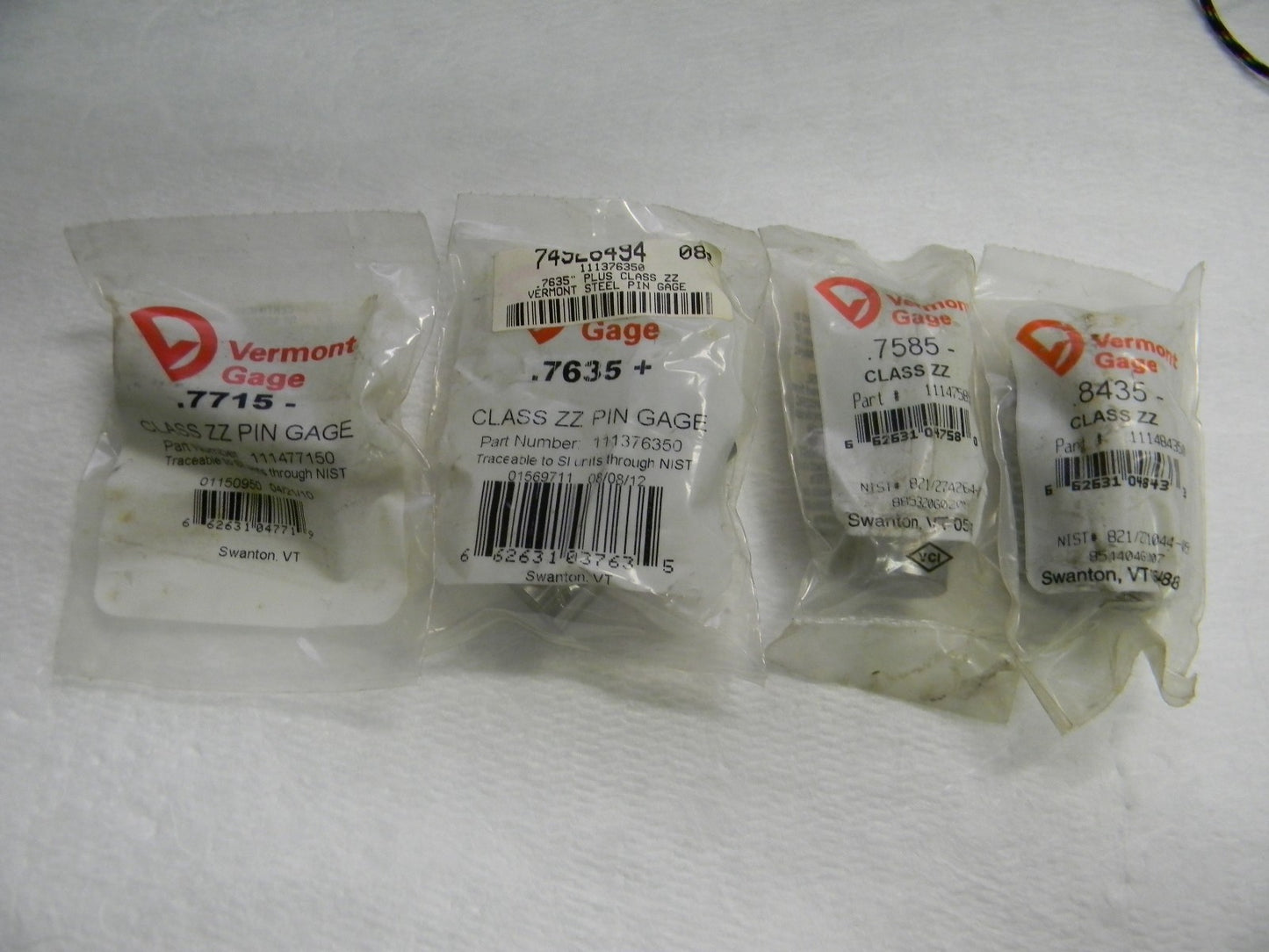 Vermontgage Single Replacement  Pin Gages  Mix Lot QTY 4 74926494