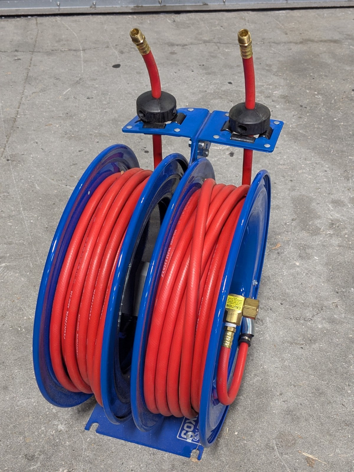 CoxReels Spring Retractable Dual Hose Reel 50 Ft. x 3/8 In. C-LP-350-350
