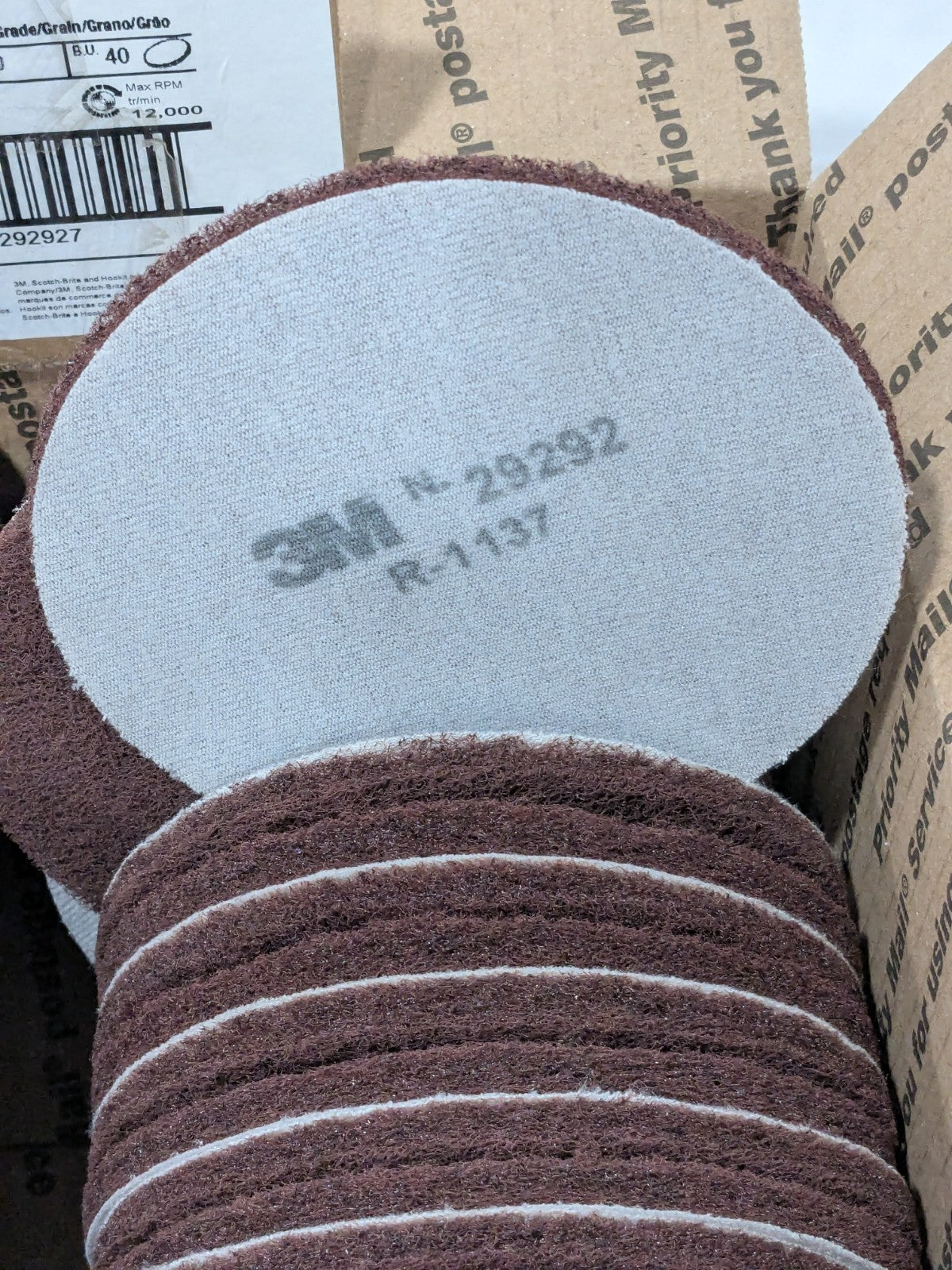 3M Hook &amp; Loop Disc: 5" Dia, Non-Woven, Aluminum Oxide Box of 42 710013