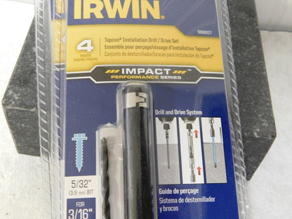 Irwin 4 Piece 3/16" Concrete Anchor Installation Kit QTY 2 1888627