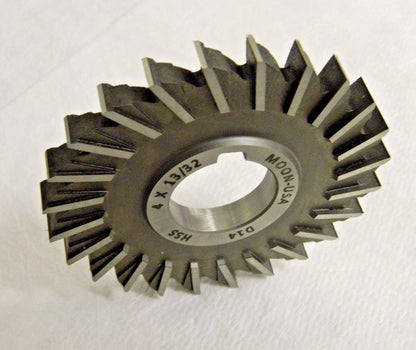 Moon Cutter HSS Side Milling Cutter 4" x 13/32" x 1-1/4" 24 Teeth