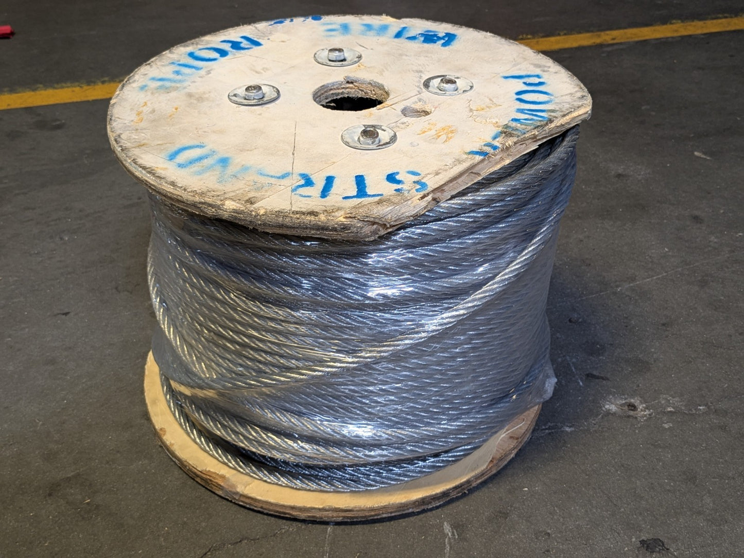 Galvanized Steel Cable Wire Rope 3/8" Diam. 7 x 19 Strand Core 500 Ft. Appr