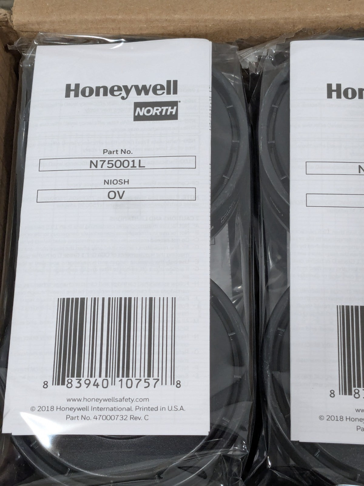 North Organic Vapor Series 7700, Protects Against Organic Vapor 18 PAIRS N75001L