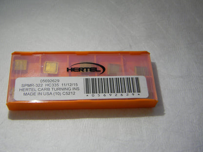 Hertel Carbide Turning Inserts SPMR322 Grade HC335 Qty 10 05692629