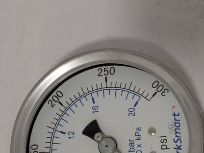 Pressure Gauge: 4" Dial, 300 psi, 1/4" Thread, NPT, Lower Mount WS-PE-GAGE-265