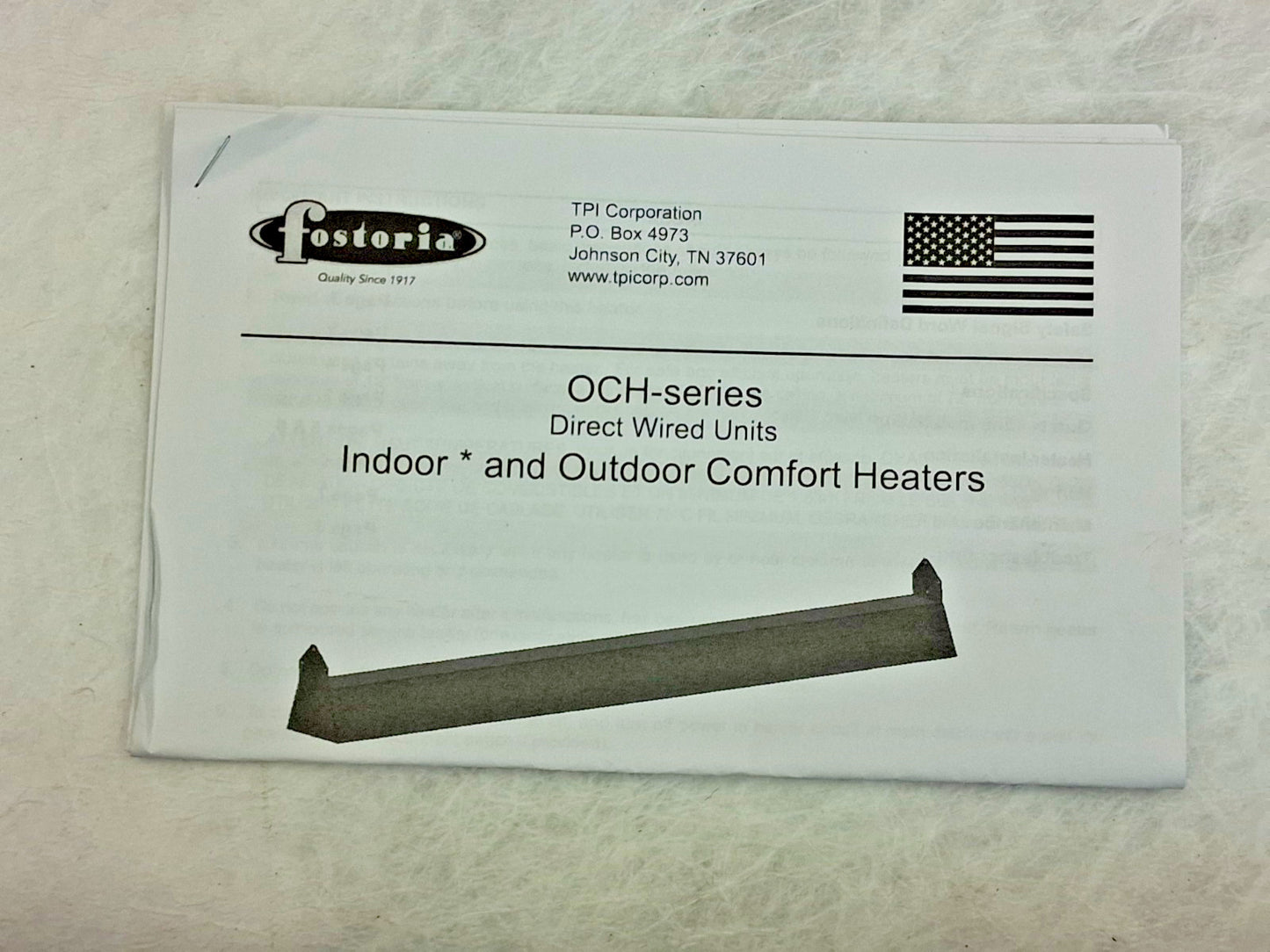 TPI Infrared Suspended Heater 46" L x 5-1/2" W x 3-3/8" H 120volt 04804402