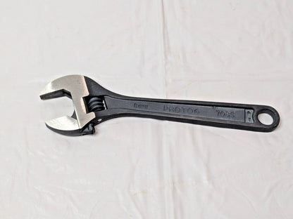 Proto Protoblack Non-Insulated Adjustable Wrench 1-1/8" Jaw Cap X 8" OAL J708S