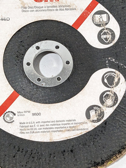 3M Coated Zirconia Alumina Flap Disc 7" Diam x 7/8" Hole QTY 4 28930