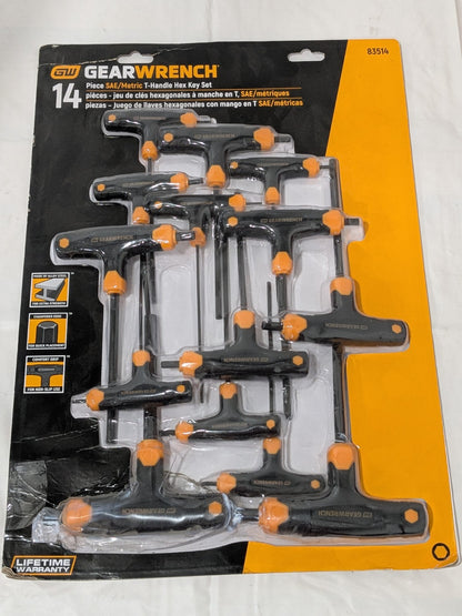 GEARWRENCH 14 Pc. SAE & Metric T-Handle Hex Key Set 83514