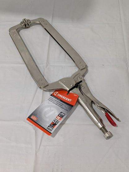 CRESCENT Locking Plier: 9.5'' Jaw Capacity, C-Clamp Jaw C18CCSN