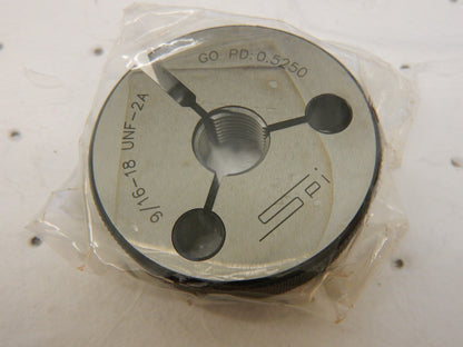 SPI Threaded Ring Gage: 9/16-18 Thread, Class 2A, Go 23-183-7