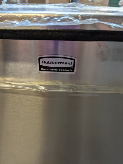 Rubbermaid Defenders Biohazard Step Can, Square, Steel, 12 Gal FGST12SS