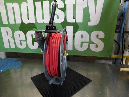 PRO-SOURCE Hose Reel with Hose: 3/8"IDx75' Spring Retractable 2810037510PRO