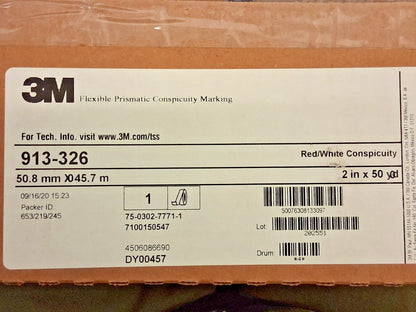 3M Red/White Reflective OSHA Conspicuity Tape 1-1/2" Wide 7100175825