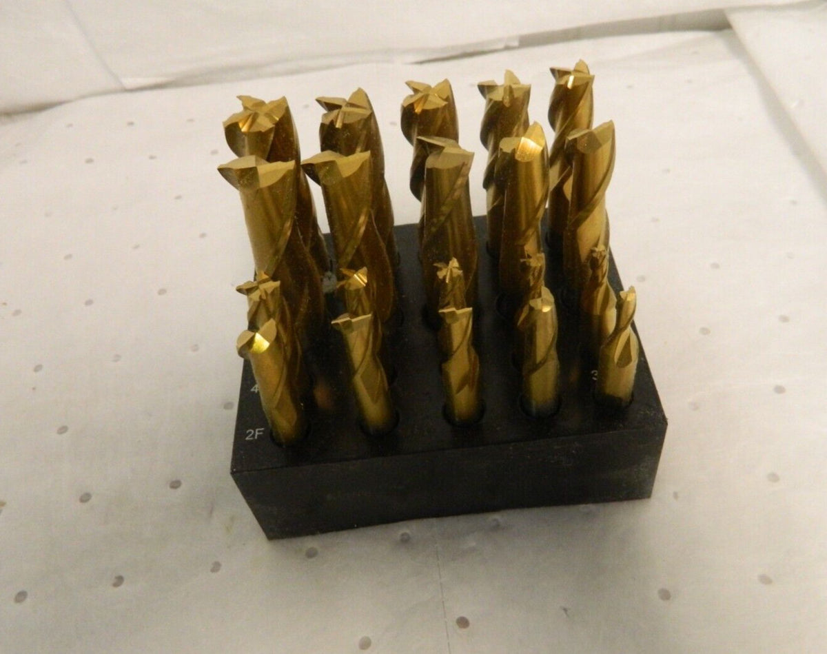 Pro 3/16" to 3/4" 2 and 4 Flute 20 Piece Square End Mill Set 320-0000