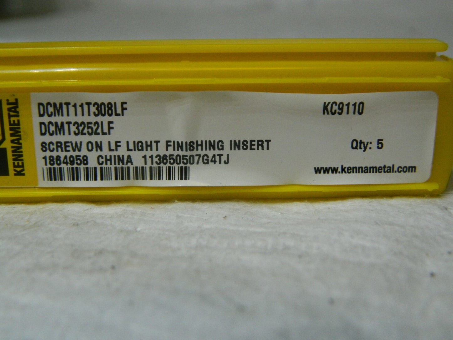 Kennametal DCMT32.52 LF Grade KC9110 Carbide Turning Insert Qty 5 1864958
