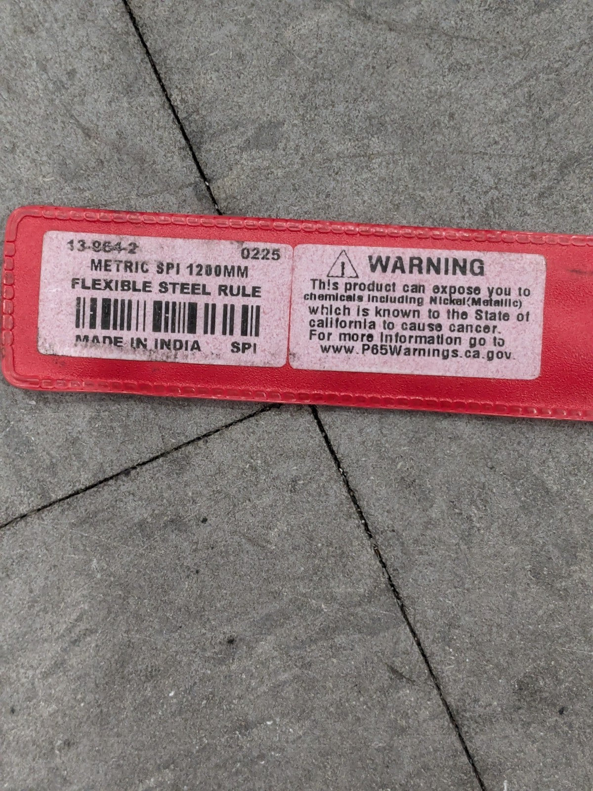 SPI Steel Rule: 48" OAL, Metric Graduation, Flexible, 3/4" OAW 13-964-2