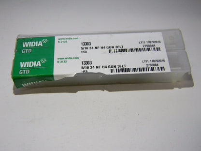 Widia 5/16" - 24" UNF 3FL H4 HSS Gun Spiral Point Taps Qty 2 13303