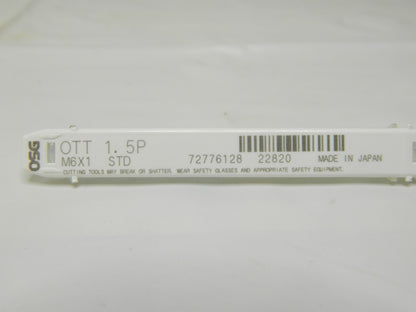 Osg Straight Flute Hand Tap , M6-1.00 , Bottoming , 3 Flutes 22820