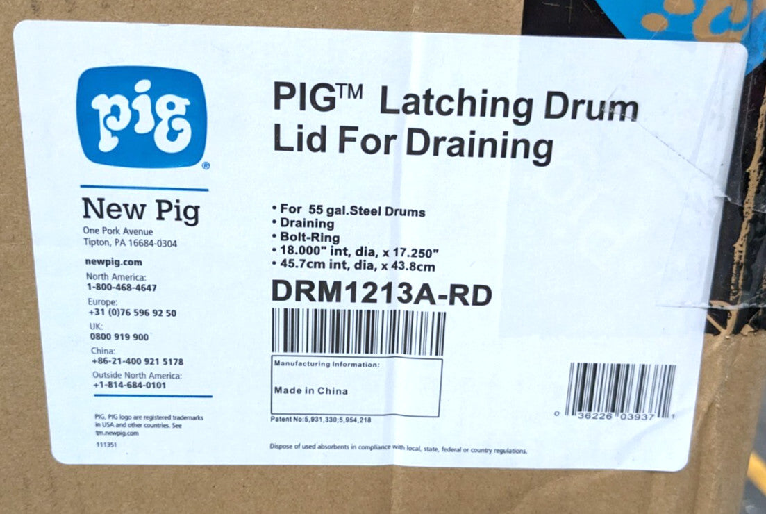 NEW PIG 55 Gallon Drum Latching Cover  DRM1213A-RD   Scratch & Dent